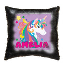 Unicorn 103 Personalised Jet Black Magic Cushion including cushion insert
