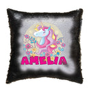 Unicorn 104 Personalised Jet Black Magic Cushion including cushion insert