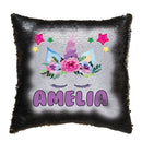 Unicorn 105 Personalised Jet Black Magic Cushion including cushion insert