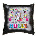 Unicorn 108 Personalised Jet Black Magic Cushion including cushion insert