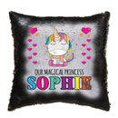 Unicorn 109 Personalised Jet Black Magic Cushion including cushion insert