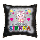 Unicorn 110 Personalised Jet Black Magic Cushion including cushion insert