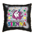 Unicorn 113 Personalised Jet Black Magic Cushion including cushion insert