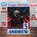 Personalised Blackwatch Mercy Overwatch Inspired Style Game Kids Inspired Birthday Card (SA)