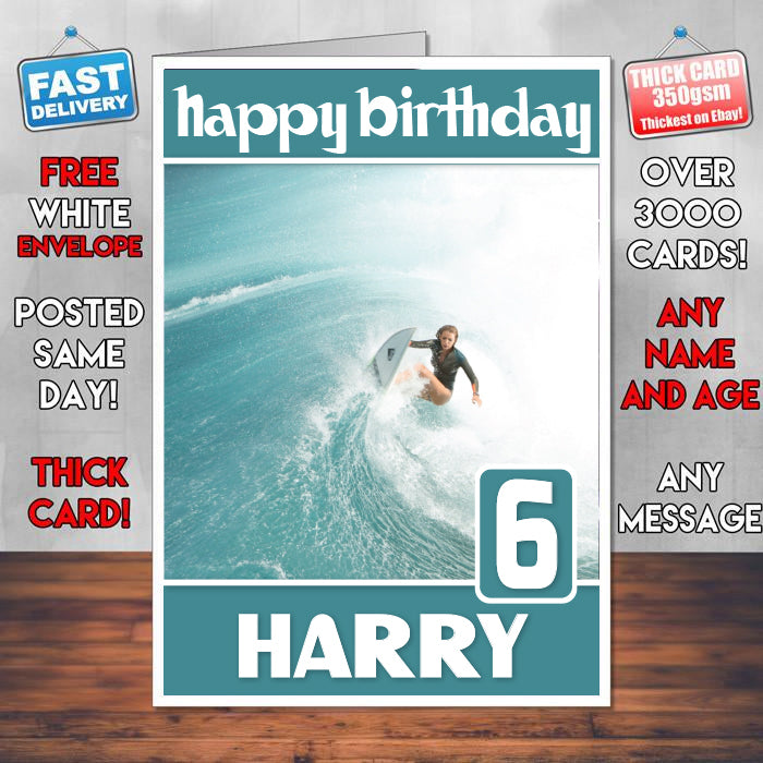 Blake Lively The Shallows Theme Inspired Kids Inspired Adult Personalised Sports Birthday Card (SA)