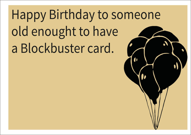 Blockbuster Card INSPIRED Adult Personalised Birthday Card Birthday Card