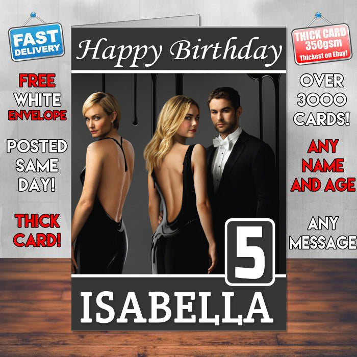 Blood And Oil Theme Style Personalised Kids Inspired Movie Birthday Card (SA)