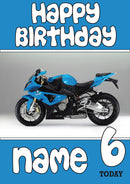 Personalised Blue Bike Birthday Card