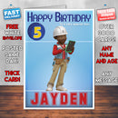Bob The Builder 2 Style Theme Personalised Kidshows Birthday Card (SA)