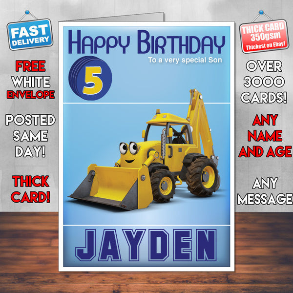 Bob The Builder 6 Style Theme Personalised Kidshows Birthday Card (SA)