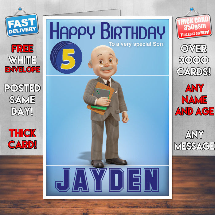 Bob The Builder 7 Style Theme Personalised Kidshows Birthday Card (SA)