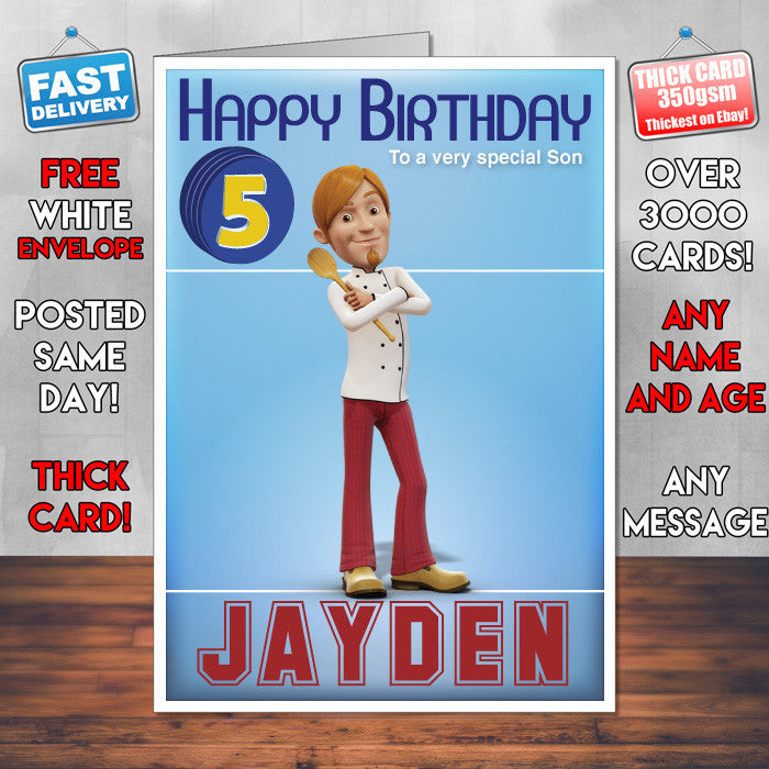 Bob The Builder 8 Style Theme Personalised Kidshows Birthday Card (SA)
