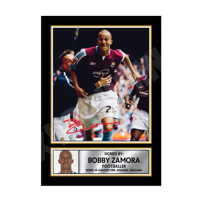 Bobby Zamora 2 Limited Edition Football Player Signed Print - Football