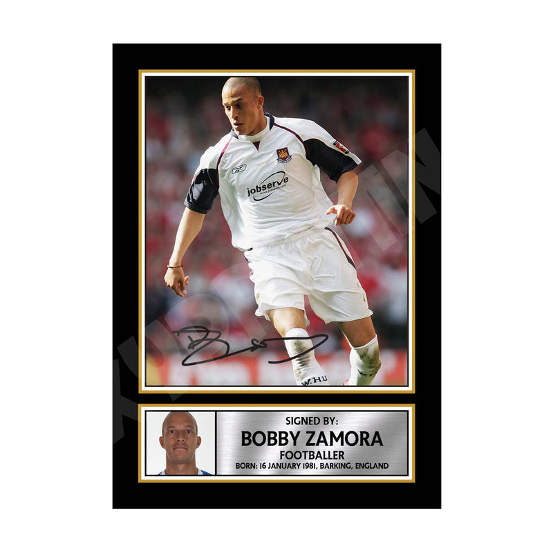 Bobby Zamora (1) Limited Edition Football Player Signed Print - Football