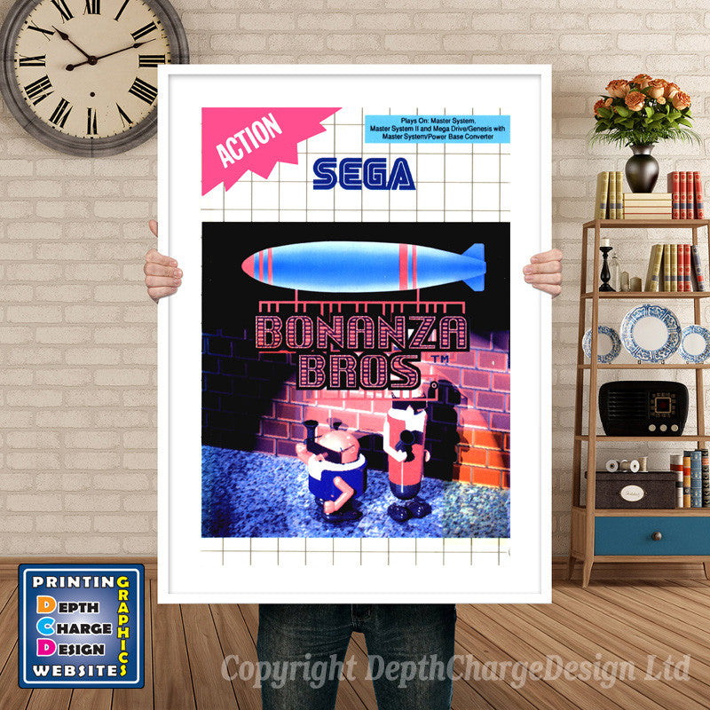 Bonaza Bros Au Inspired Retro Gaming Poster A4 A3 A2 Or A1