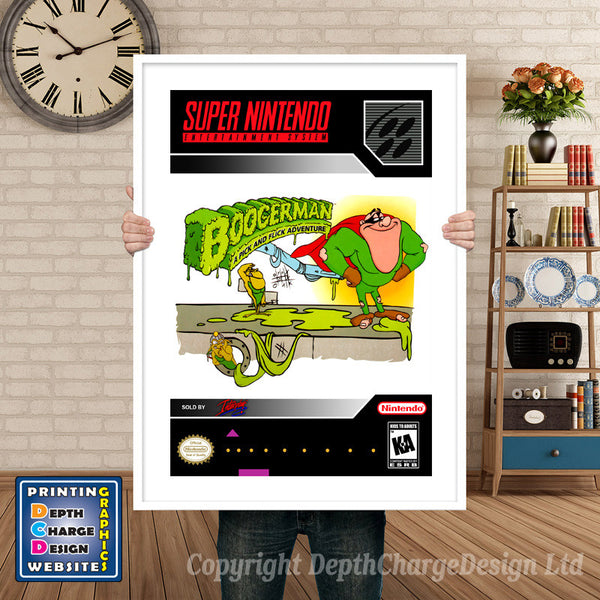 Boogerman Super Nintendo Game Inspired Theme Retro Gaming Poster