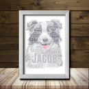 Personalised Border Collie Word Art Poster Print