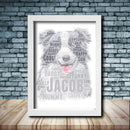 Personalised Border Collie Word Art Poster Print