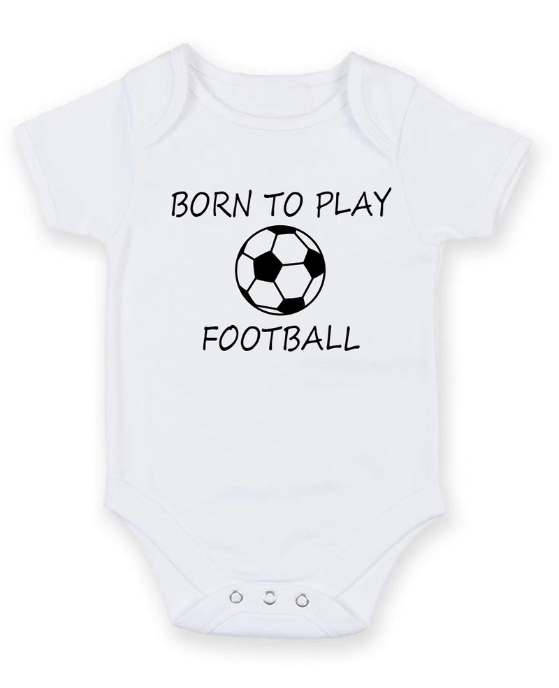 Born To Play Football Personalised Baby Boy Girl Unisex Short Sleeve Bodysuit