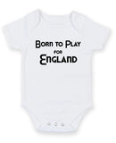 Born To Play For England Personalised Baby Boy Girl Unisex Short Sleeve Bodysuit