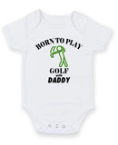 Born To Play Golf Personalised Baby Boy Girl Unisex Short Sleeve Bodysuit