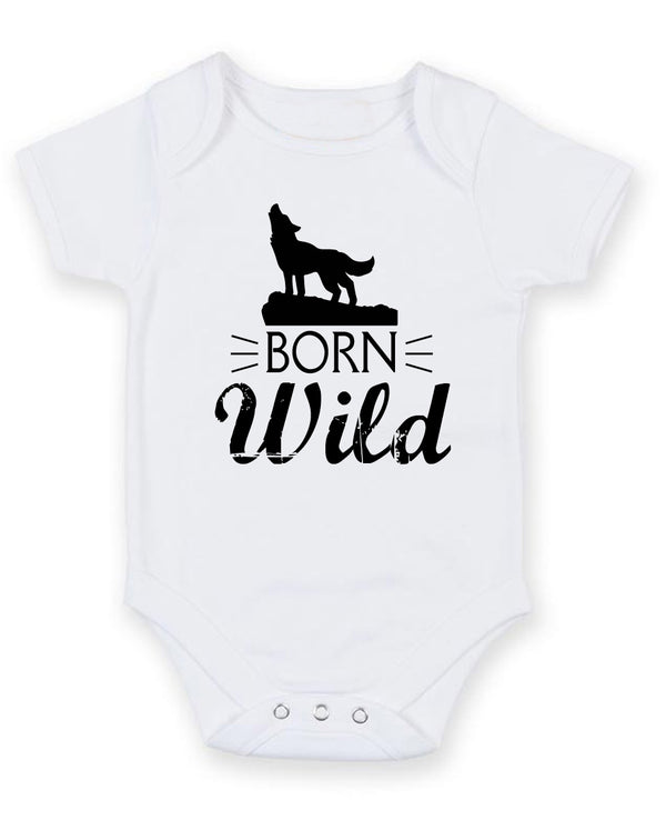 Born Wild Personalised Baby Boy Girl Unisex Short Sleeve Bodysuit