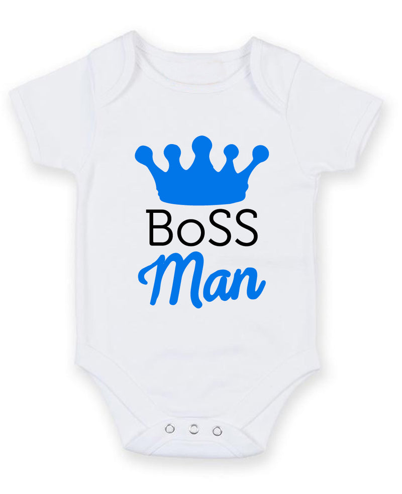 Boss Man! Prince Crown Baby Grow Bodysuit