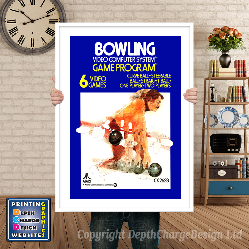 Bowling - Atari 2600 Inspired Retro Gaming Poster A4 A3 A2 Or A1