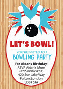 10 X Personalised Printed Bowling Party 2 INSPIRED STYLE Invites Party Supplies