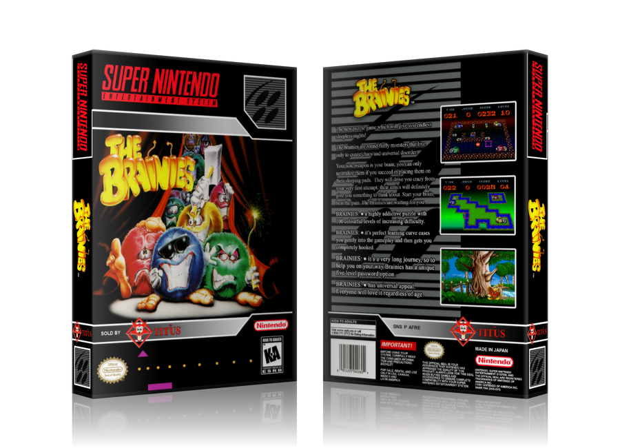 Brainies Replacement Nintendo SNES Game Case Or Cover – SNES Replacement Game case product image 1
