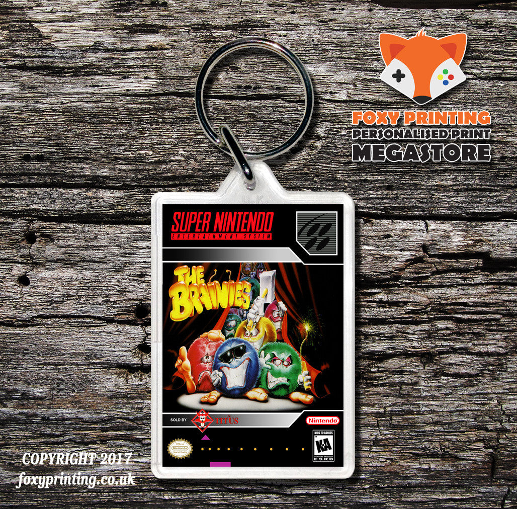 Brainies Game Inspired Retro Gaming Keyring