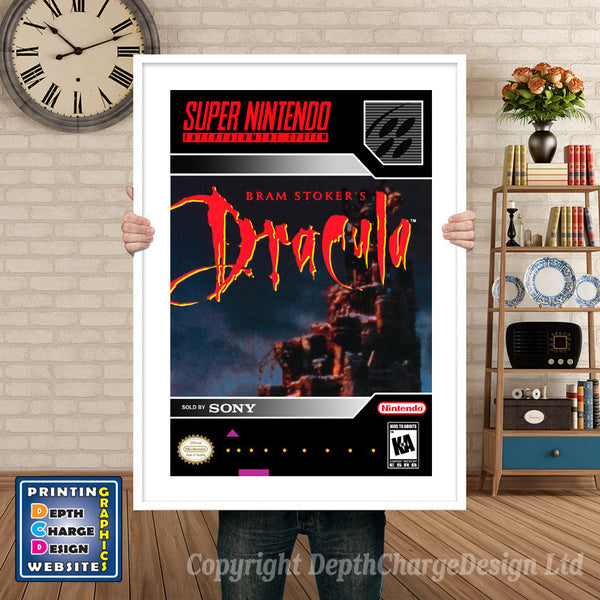 Bram Stokers Dracula Super Nintendo Game Inspired Theme Retro Gaming Poster