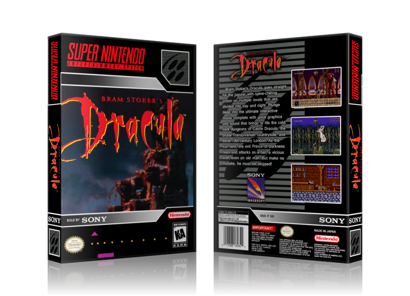 Bram Stokers Dracula Replacement Nintendo SNES Game Case Or Cover