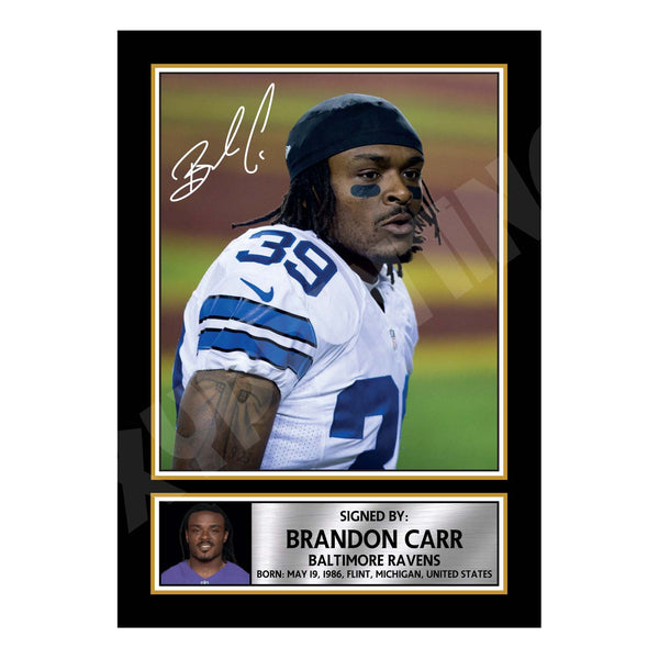 Brandon Carr 1 American Football Printed Signature Print