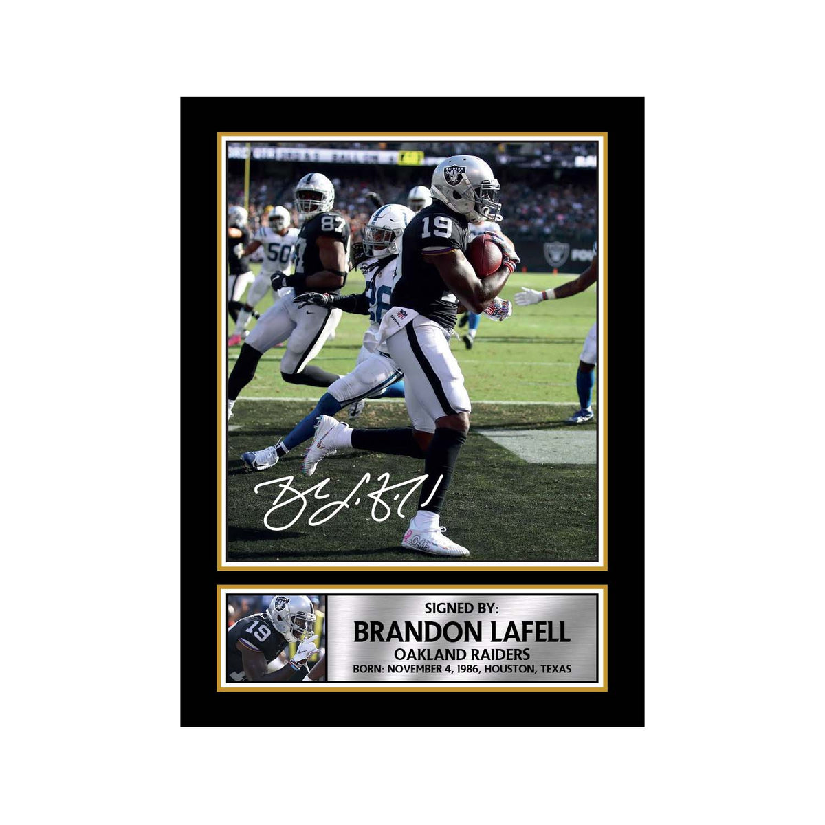 Brandon LaFell Limited Edition Football Signed Print - American Footballer