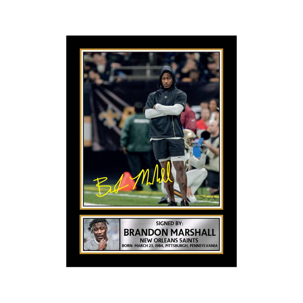 Brandon Marshall American Football Printed Signature Print