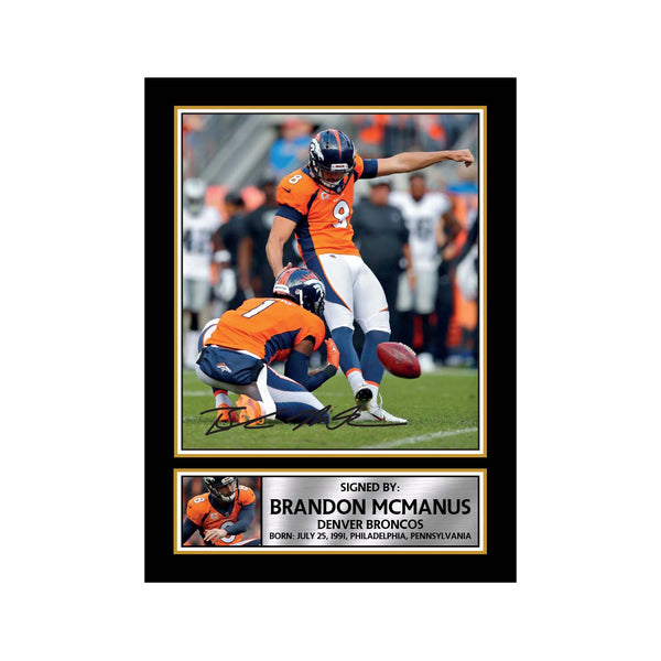 Brandon McManus American Football Printed Signature Print