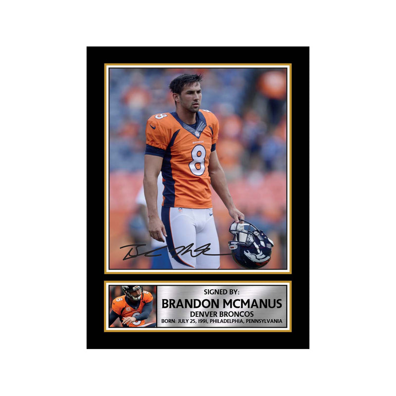 Brandon McManus 2 Limited Edition Football Signed Print - American Footballer