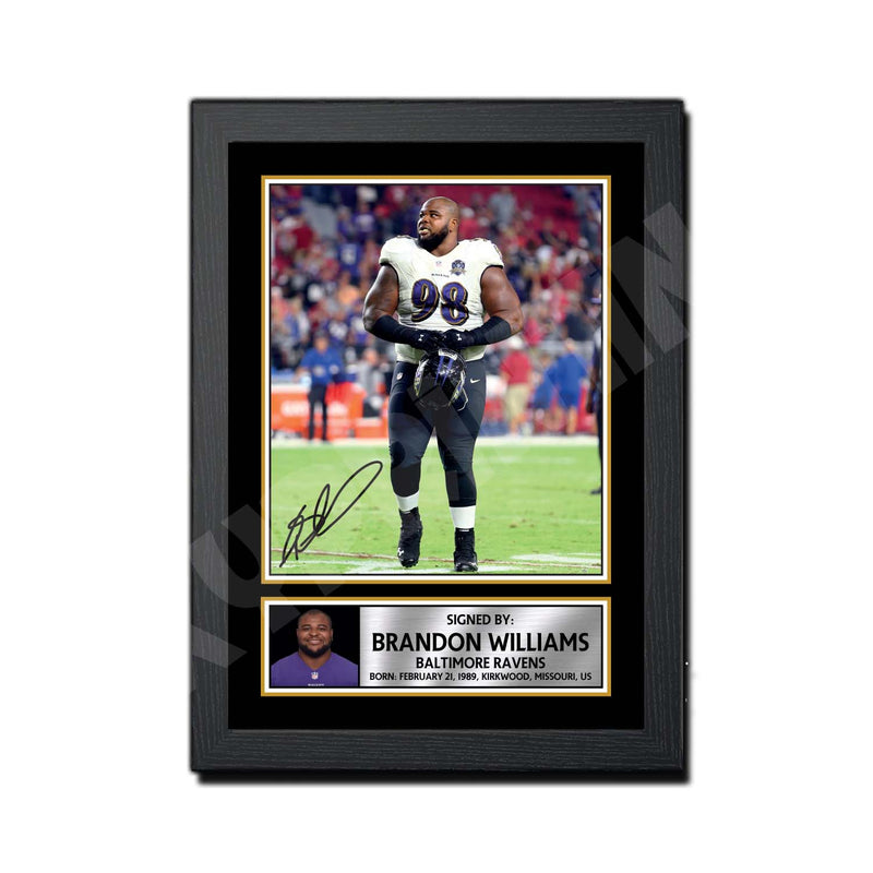 Brandon Williams 2 Limited Edition Football Signed Print - American Footballer