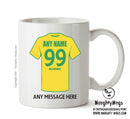 Brazil Football Team Mug - Personalised Birthday Age and Name