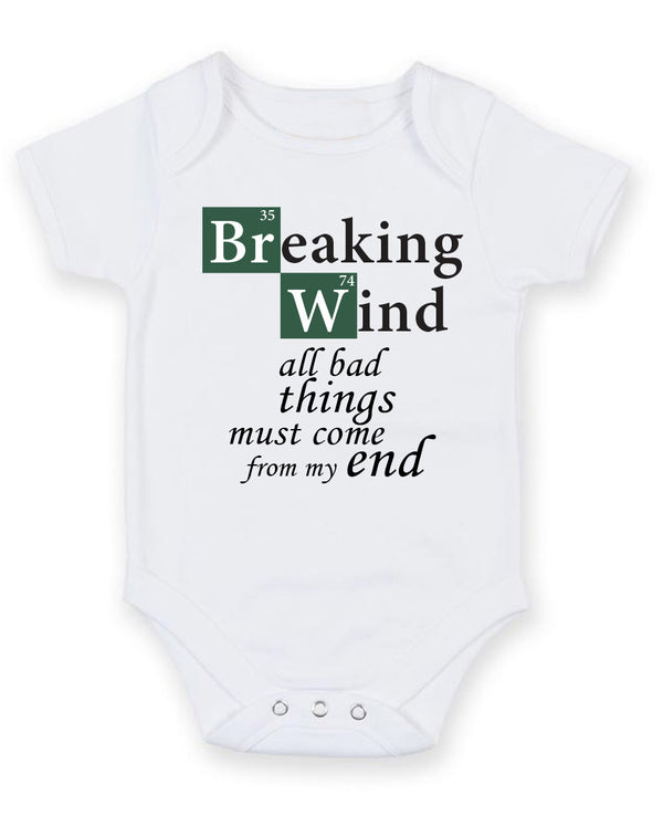Breaking Wind Personalised Baby Boy Girl Unisex Short Sleeve Bodysuit