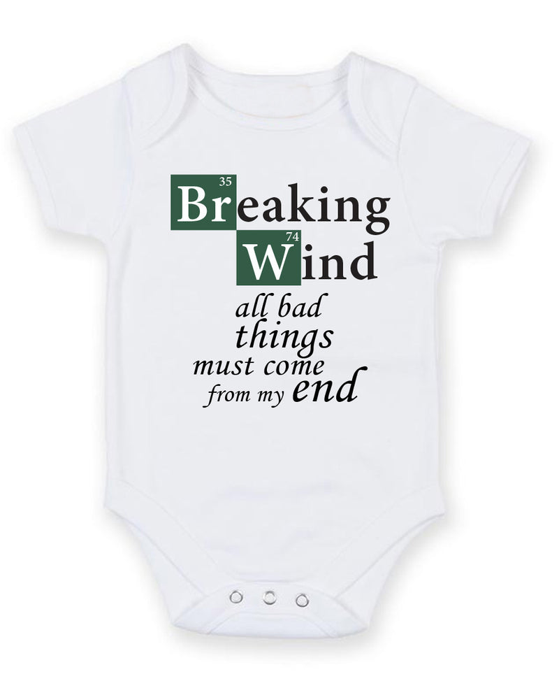 Breaking Wind Personalised Baby Boy Girl Unisex Short Sleeve Bodysuit