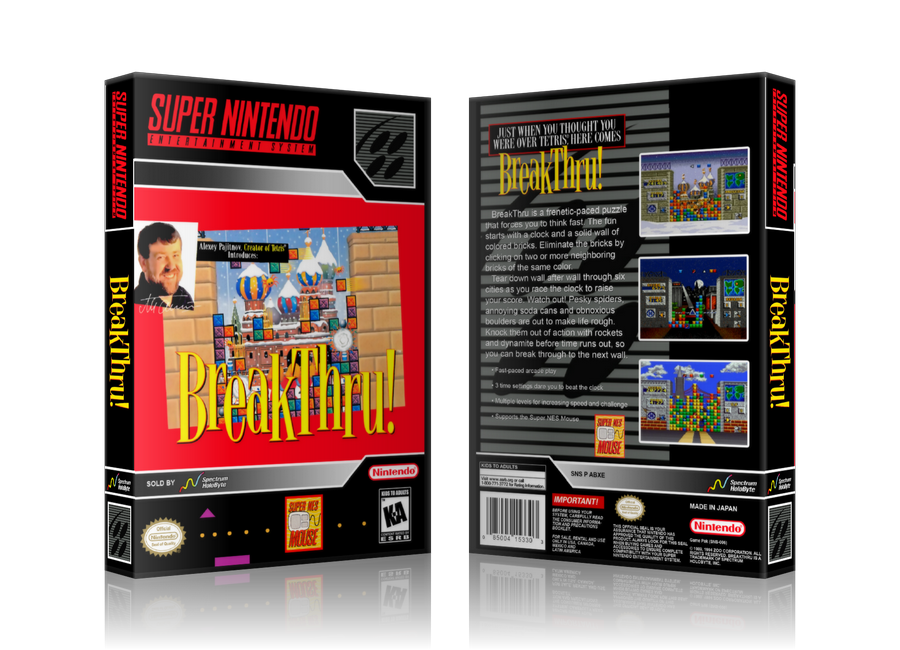 Breakthrough Replacement Nintendo SNES Game Case Or Cover – SNES Replacement Game case product image 1