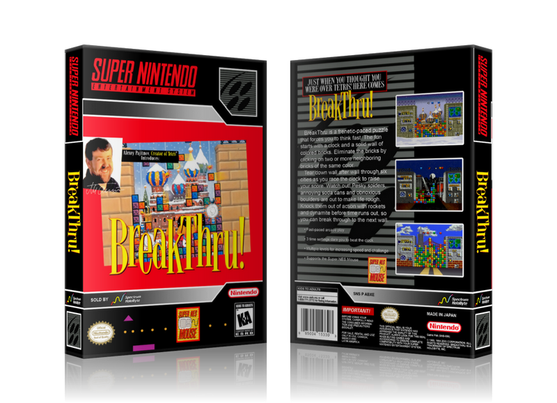Breakthrough Replacement Nintendo SNES Game Case Or Cover