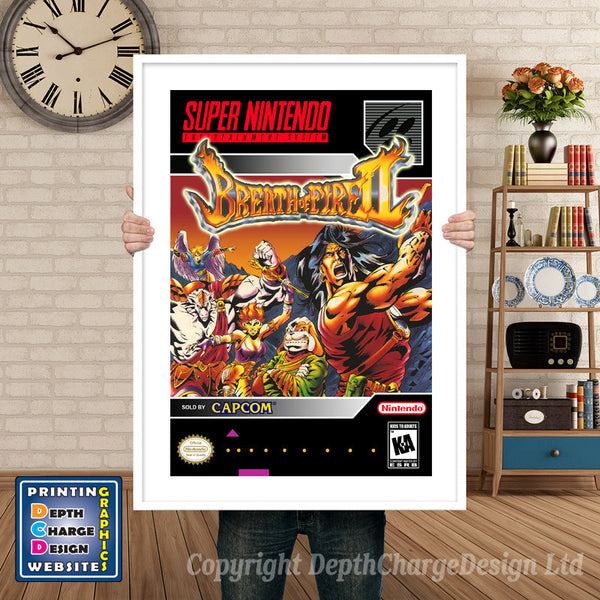 Breath of Fire 2 Super Nintendo Game Inspired Theme Retro Gaming Poster