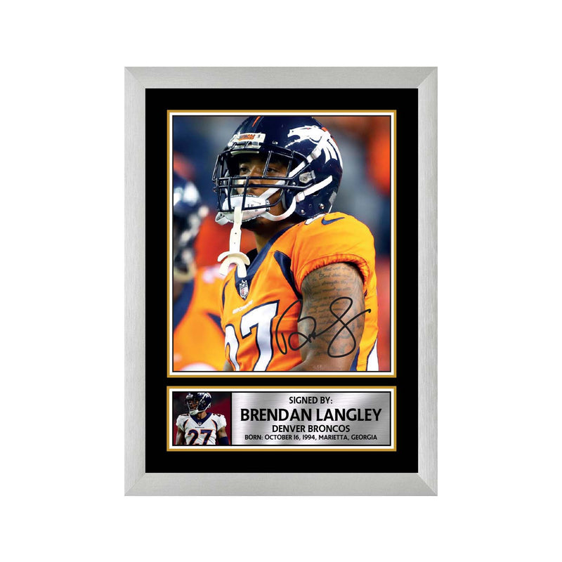 Brendan Langley 2 Limited Edition Football Signed Print - American Footballer