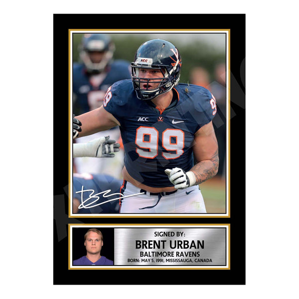 Brent Urban 2 American Football Printed Signature Print