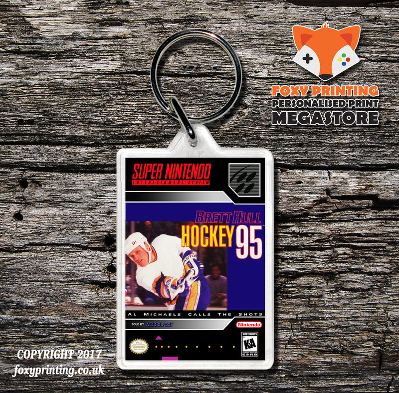 Brett Hull Hockey 95 Game Inspired Retro Gaming Keyring