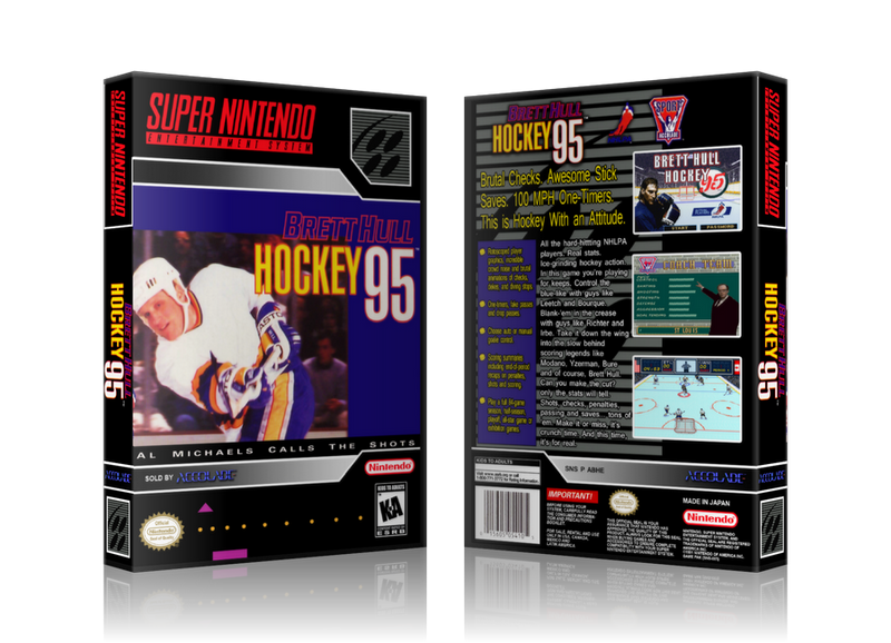 Brett Hull Hockey 95 Replacement Nintendo SNES Game Case Or Cover