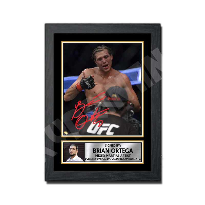 Brian Ortega Limited Edition MMA Wrestler Signed Print - MMA Wrestling